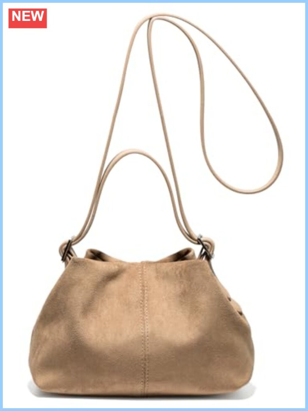 Mini Suede Tote Bag Pleated Cloud Handbag Crossbody Purse